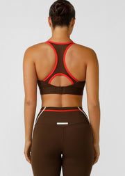 Lorna Jane Keep Your Cool Sports Bra - Espresso Multi