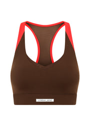 Lorna Jane Keep Your Cool Sports Bra - Espresso Multi