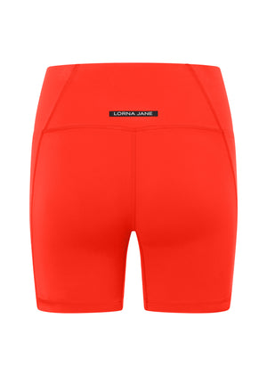 Lorna Jane Sculpt And Support No Ride Bike Shorts - Hot Tomato