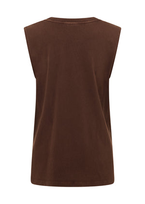 Lorna Jane Conquer Washed Muscle Tank - Washed Espresso