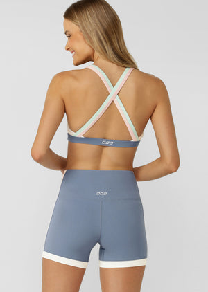 Lorna Jane Set Point High Support Rib Sports Bra - Pastel Multi