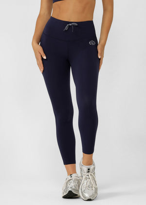 Lorna Jane Limited Edition Lotus No Chafe Ankle Biter Leggings - French Navy