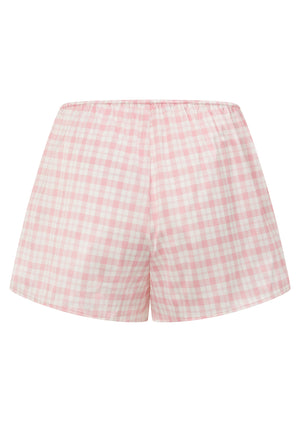 Lorna Jane Love Game Satin Shorts - Soft Check Print