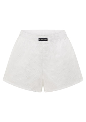 Lorna Jane Cherish Broderie Shorts - White