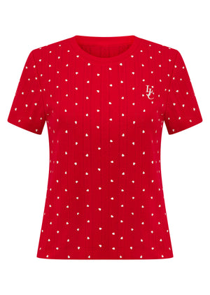 Lorna Jane Mi Amour Pointelle T-Shirt - Mi Amour Print