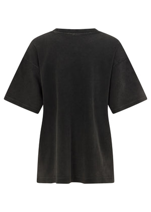 Lorna Jane Sport Club Washed Boyfriend T-Shirt - Washed Black