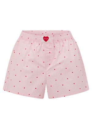 Lorna Jane Love Stripe Shorts - Stripe Heart Print