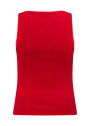 Lorna Jane Mi Amour Pointelle Tank - Rose Red