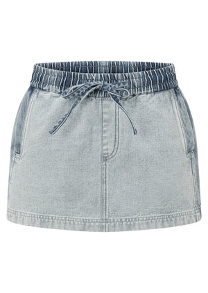 Lorna Jane Two Tone Denim Flashdance Skirt - Washed Denim