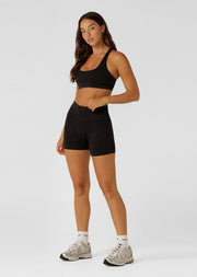Lorna Jane Never Better Washed Seamless Bike Shorts - Washed Black