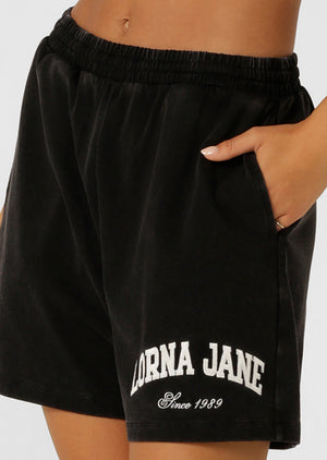 Lorna Jane Original Sport Washed Jersey Shorts - Washed Black