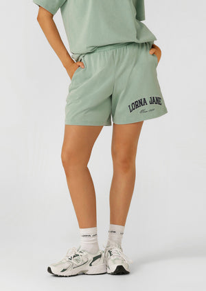 Lorna Jane Original Sport Washed Jersey Shorts - Washed Green Juice