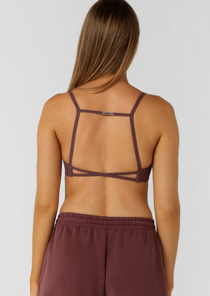 Lorna Jane Irresistible Luxe Rib Sports Bra - Amethyst Shadow
