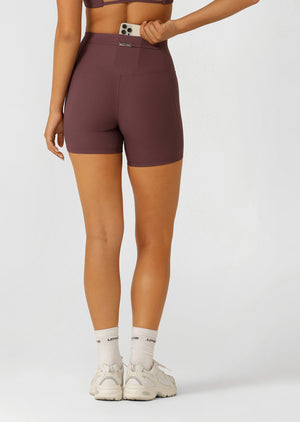 Lorna Jane Irresistible Luxe Rib 14cm Bike Shorts - Amethyst Shadow