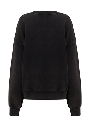 Lorna Jane New Sport Washed Sweatshirt - Washed Black