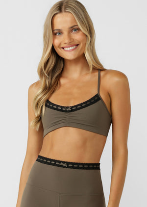Lorna Jane In The Moment Bralette - Dark Khaki Haze