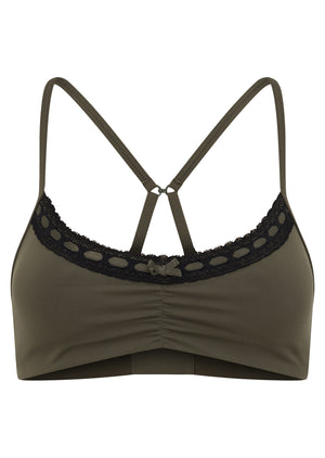 Lorna Jane In The Moment Bralette - Dark Khaki Haze