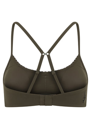 Lorna Jane In The Moment Bralette - Dark Khaki Haze