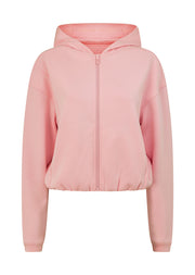 Lorna Jane Cloud Nine Spacer Zip Through Hoodie - Pale Peony