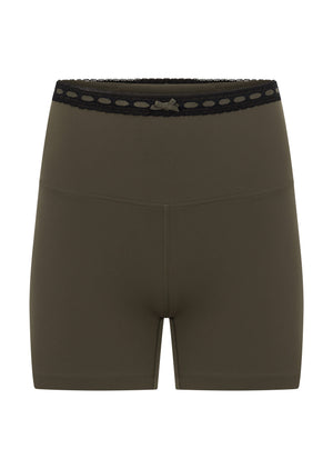 Lorna Jane In The Moment 12cm Bike Shorts - Dark Khaki Haze