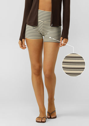 Lorna Jane Retro Stripe 9cm Cheeky Bike Shorts - Retro Stripe