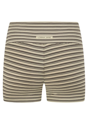 Lorna Jane Retro Stripe 9cm Cheeky Bike Shorts - Retro Stripe