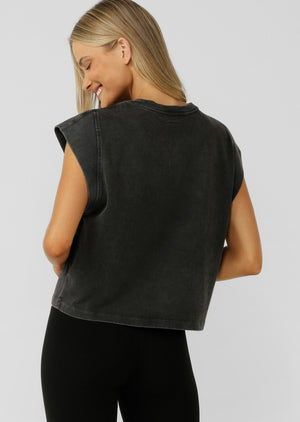 Lorna Jane Reset Washed T-Shirt - Washed Black