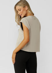 Lorna Jane Reset Washed T-Shirt - Washed Sea Salt