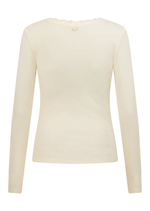 Lorna Jane In The Moment Long Sleeve Rib Top - Cream