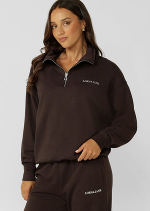 Lorna Jane Streamline Quarter Zip Sweat - Volcano