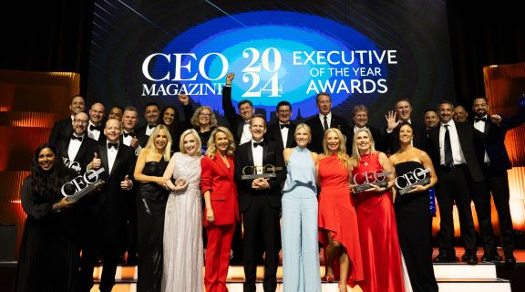 Group photo of people at the CEO Magazine Executive of the Year Awards in 2024