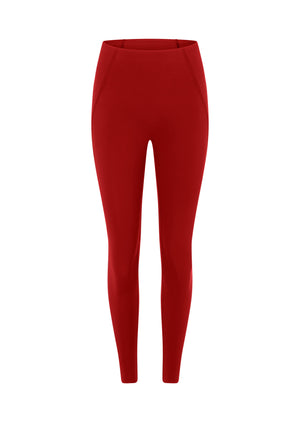 Lorna Jane Sculpt And Support No Ride Ankle Biter Leggings - Cherry