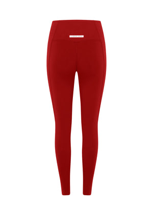 Lorna Jane Sculpt And Support No Ride Ankle Biter Leggings - Cherry