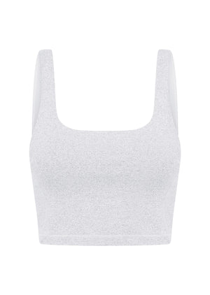 Lorna Jane Elevate Marl Cropped Tank Bra Combo - Grey Marl