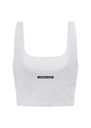 Lorna Jane Elevate Marl Cropped Tank Bra Combo - Grey Marl