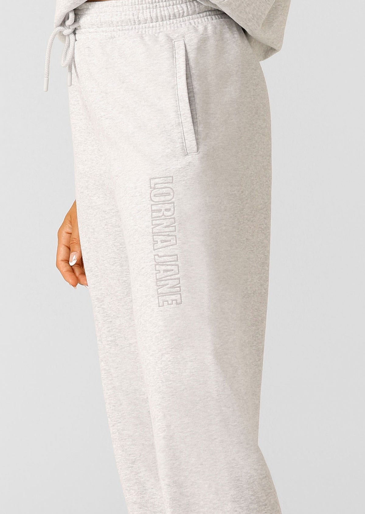 Lorna Jane Iconic Track Pants - Light Grey Marl
