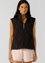 Lorna Jane Winter Warmth Reversible Puffer Vest - Black