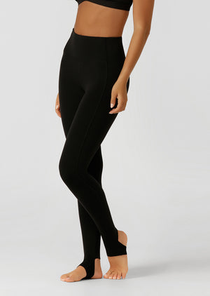 Lorna Jane Streamlined Full Length Stirrup Leggings - Black