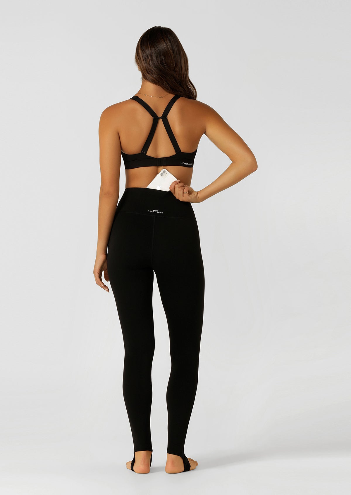 Lorna Jane Streamlined Full Length Stirrup Leggings - Black