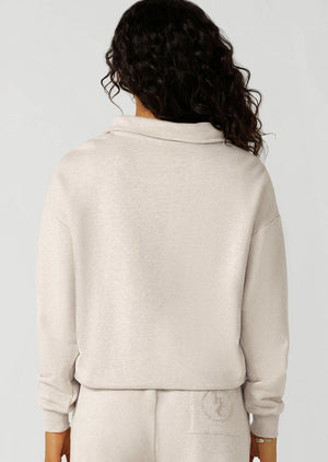 Lorna Jane LJC Heritage Quarter Zip Sweat - Oat Marl
