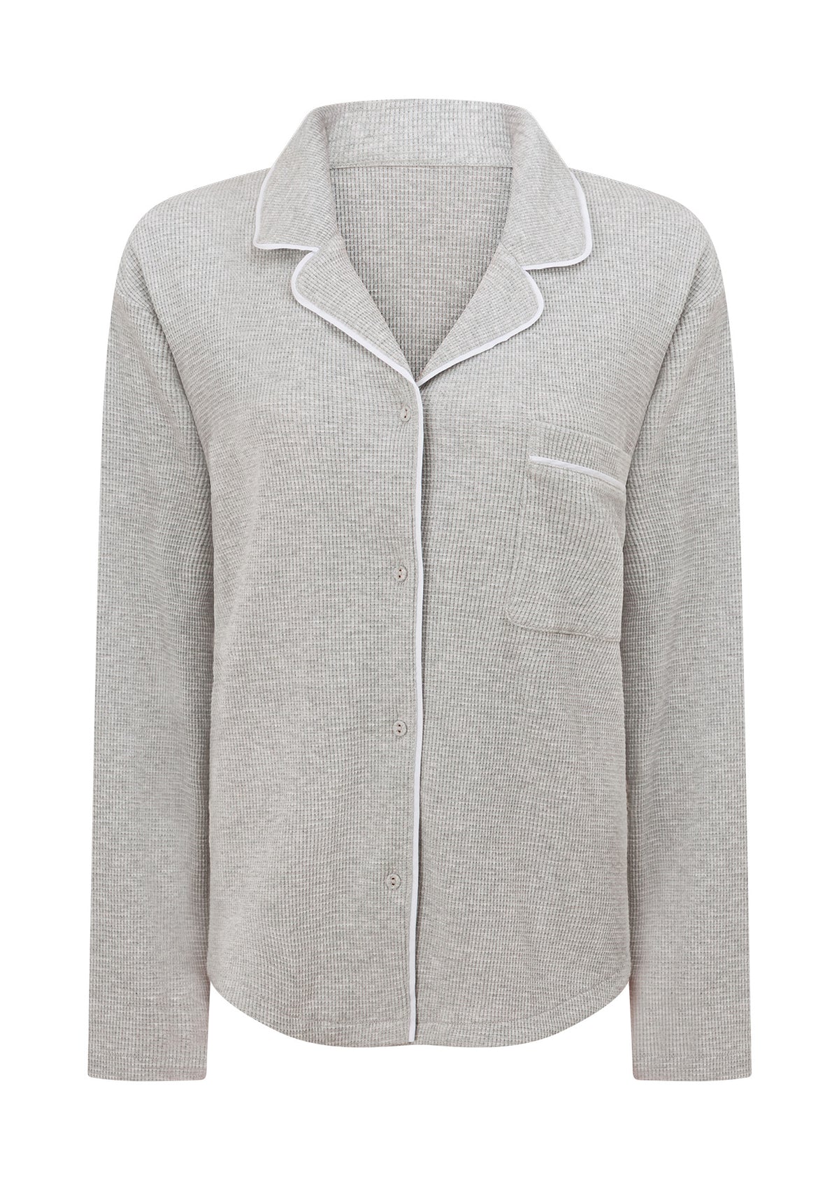 Lorna Jane Waffle Lounge Shirt - Grey Marl