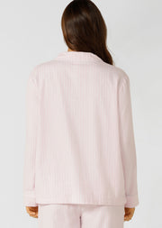 Lorna Jane Flannel Lounge Shirt - Pink Stripe