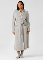 Lorna Jane Waffle Rest And Recover Robe - Grey Marl