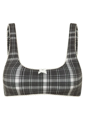 Lorna Jane Monochrome Check Lounge Bralette - Black Check