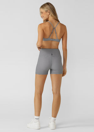 Lorna Jane Check On It Sports Bra - Greyscale Gingham Print