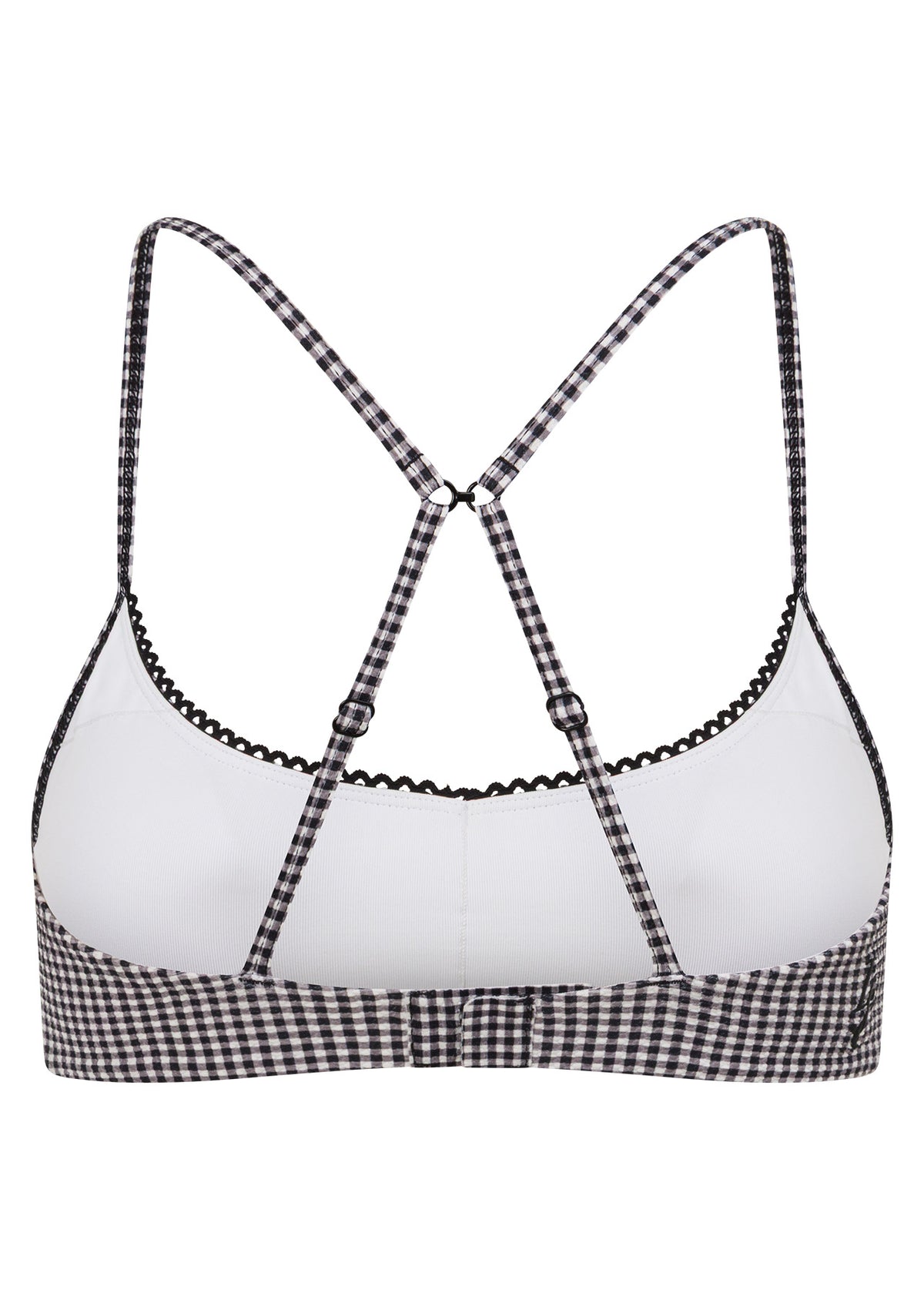 Lorna Jane Check On It Sports Bra - Greyscale Gingham Print