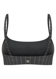 Lorna Jane Effortless Pinstripe Sports Bra - Titanium Pinstripe
