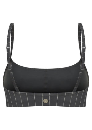 Lorna Jane Effortless Pinstripe Sports Bra - Titanium Pinstripe