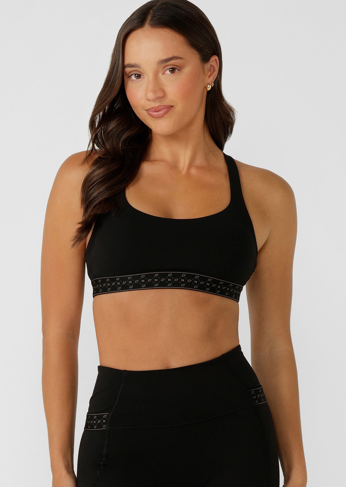Lorna Jane Iconic Monogram High Support Sports Bra - Recycled Black