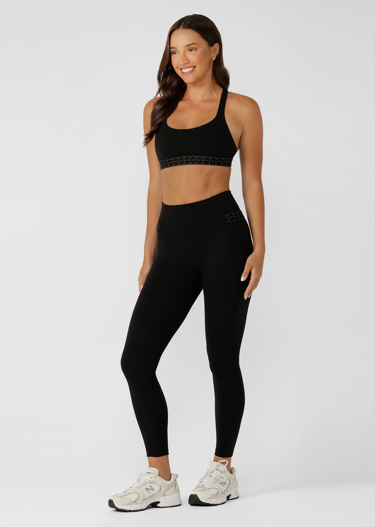 Lorna Jane Iconic Monogram High Support Sports Bra - Recycled Black